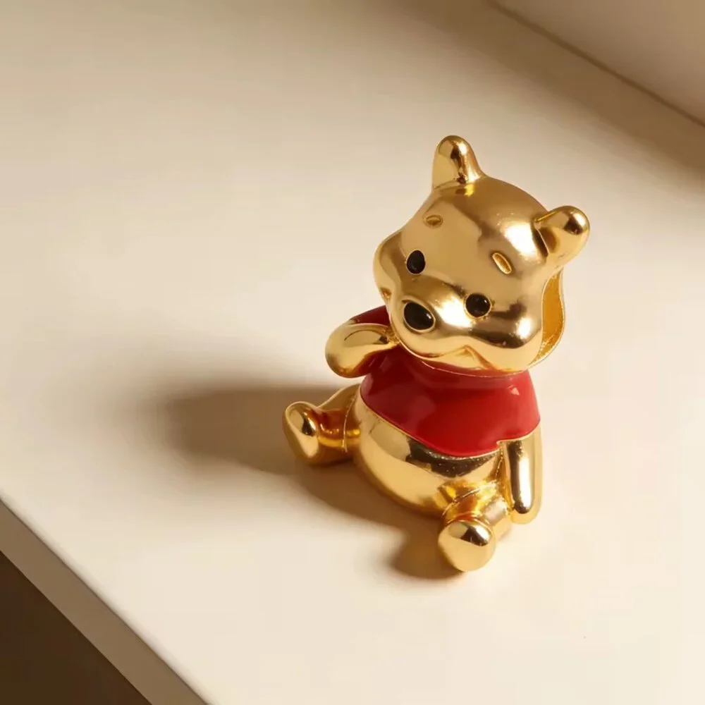 1pcs Golden Eyeore Winnie The Pooh charm bead for rope Bracelet